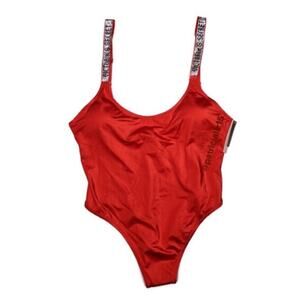 Victoria’s Secret Shine Strap Vardia One Piece Swimsuit Red Size Small